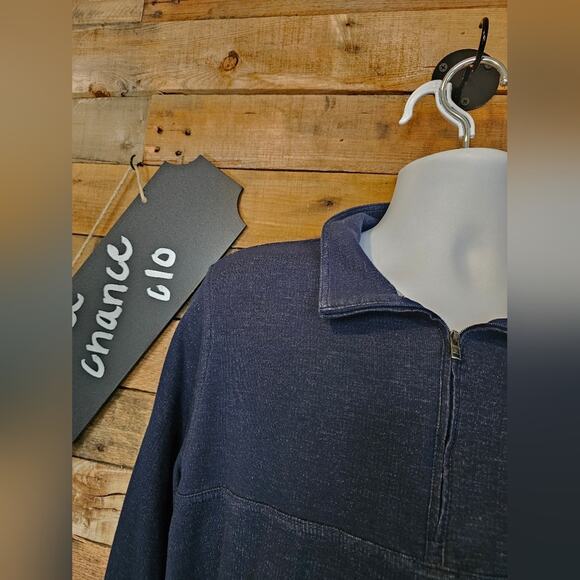 COLUMBIA MEN'S NAVY LONG SLEEVE 1/4 ZIP COLLARED SHIRT Size LARGE - Picture 3 of 14
